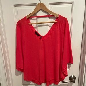 Zoa New York Redish Pink V-Neck Blouse XS
